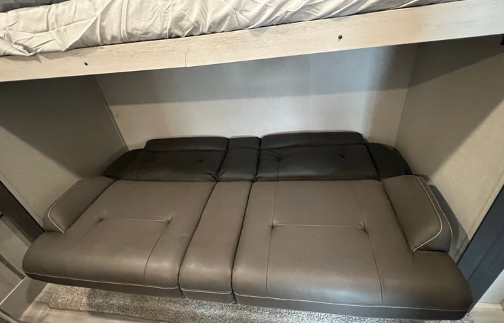 Couch pulled out, will sleep two