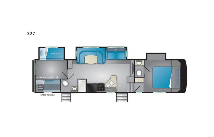 Representative floor plan provided by a trusted RVshare partner.