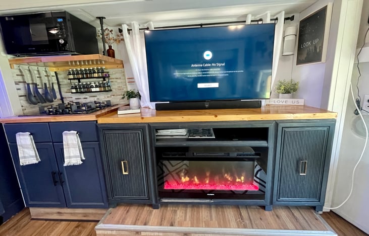 Kitchen / Entertainment View
TV raised