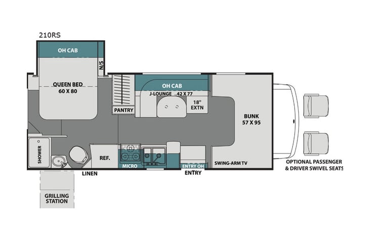 Representative floor plan provided by a trusted RVshare partner.