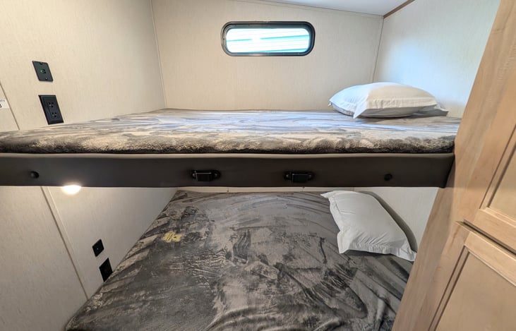 Oversized bunks in 2nd bedroom will ensure everyone has a good night's sleep.
