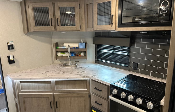 Kitchen - sink, stove, oven, microwave