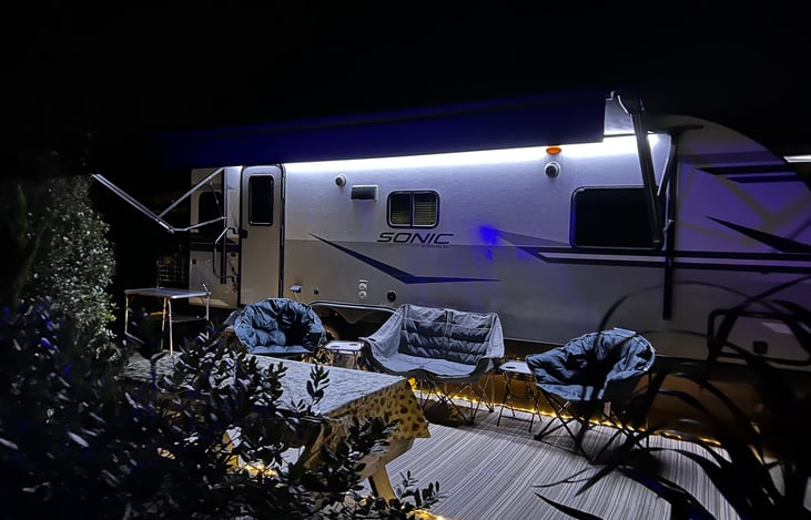 Outdoor Setup - Chairs & Outdoor Carpet can be included or left out as desired.