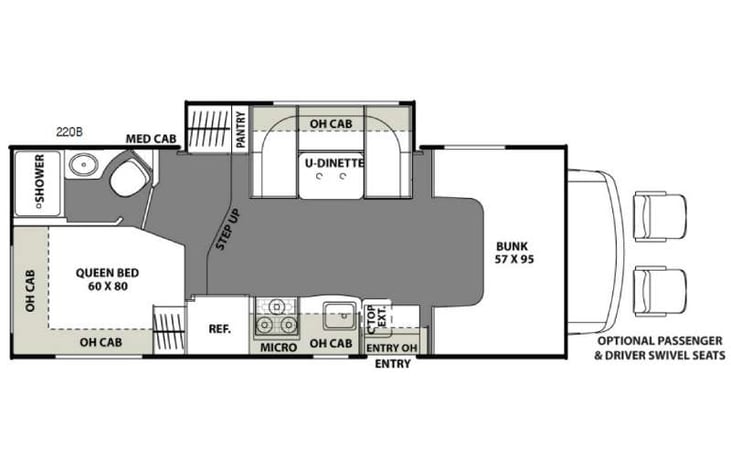 Representative floor plan provided by a trusted RVshare partner.