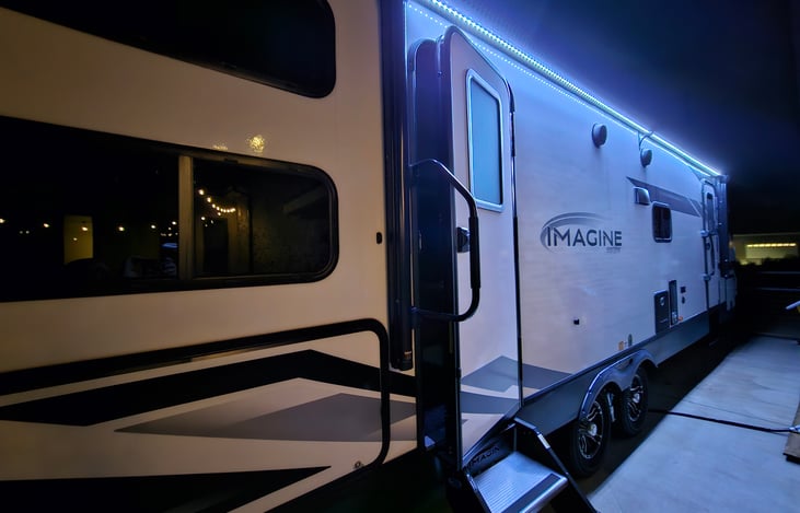 Outdoor LED light strip.