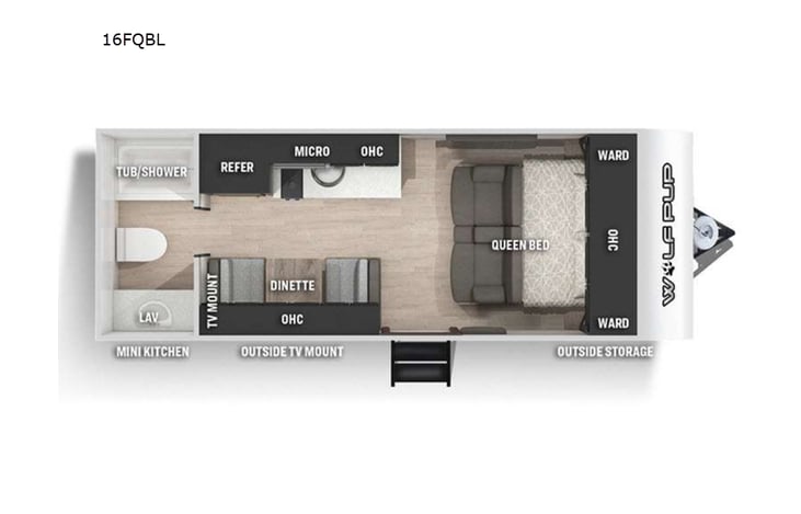 Representative floor plan provided by a trusted RVshare partner.