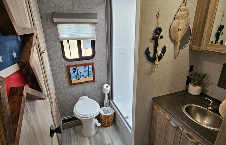 VERY large bathroom with plenty of storage for clothes, linens, etc.