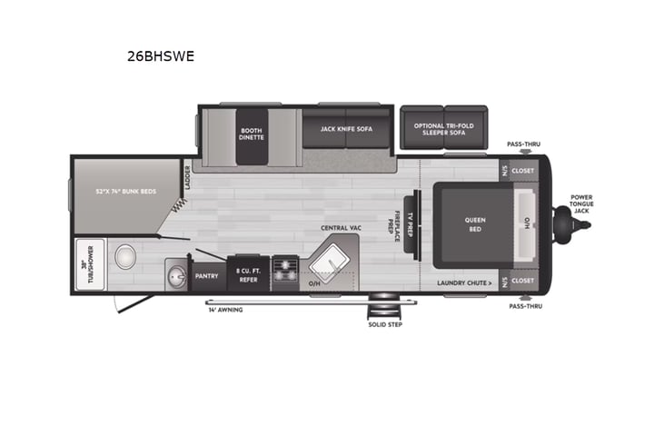Representative floor plan provided by a trusted RVshare partner.