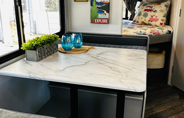 There’s storage under the seats also