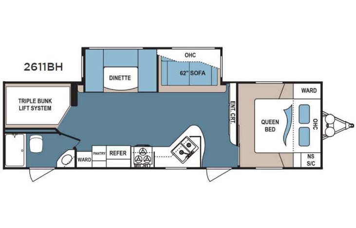 Representative floor plan provided by a trusted RVshare partner.