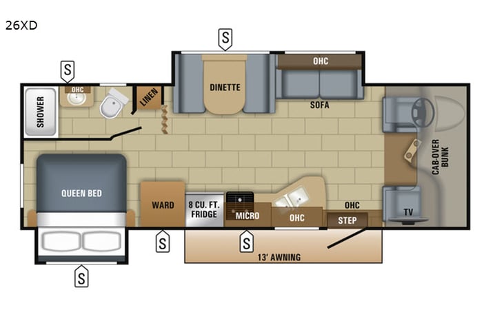 Representative floor plan provided by a trusted RVshare partner.