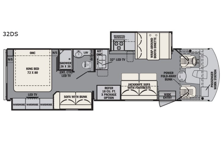 Representative floor plan provided by a trusted RVshare partner.