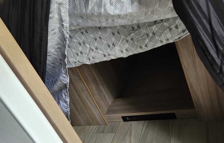 cubby hole in the master bedroom, perfect for normal size laundry basket to place all your dirty laundry.