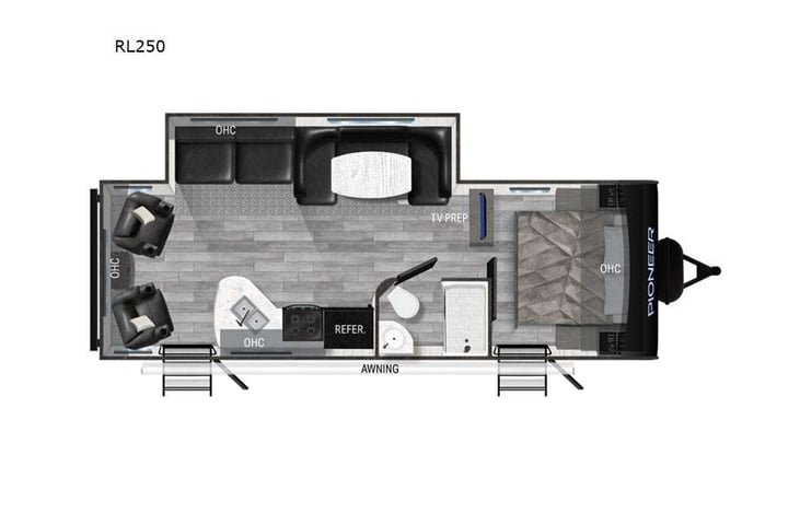 Representative floor plan provided by a trusted RVshare partner.