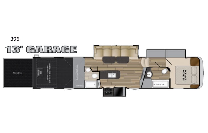 Representative floor plan provided by a trusted RVshare partner.
