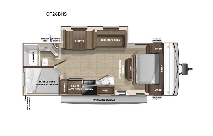 Representative floor plan provided by a trusted RVshare partner.