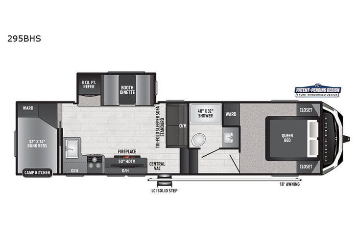 Representative floor plan provided by a trusted RVshare partner.