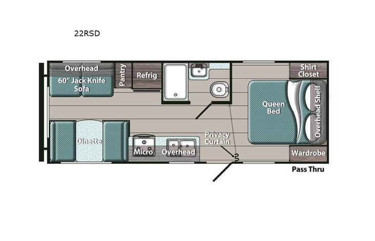 Representative floor plan provided by a trusted RVshare partner.