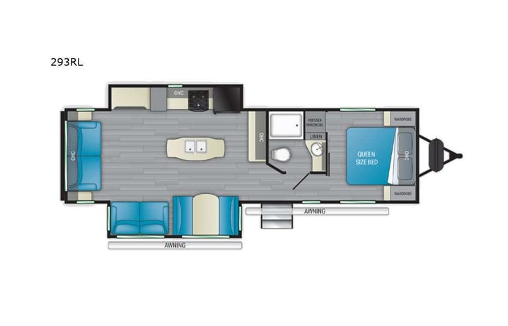 Representative floor plan provided by a trusted RVshare partner.