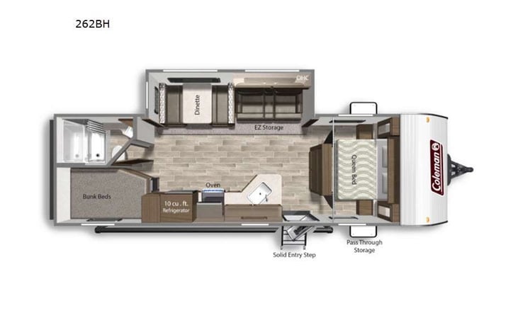 Representative floor plan provided by a trusted RVshare partner.