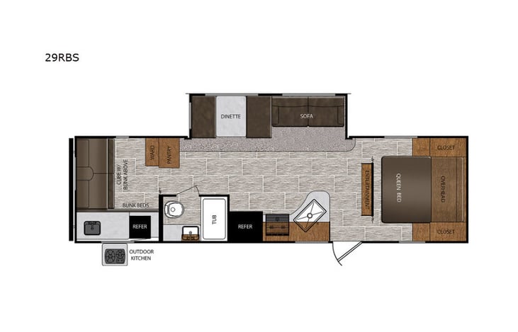 Representative floor plan provided by a trusted RVshare partner.