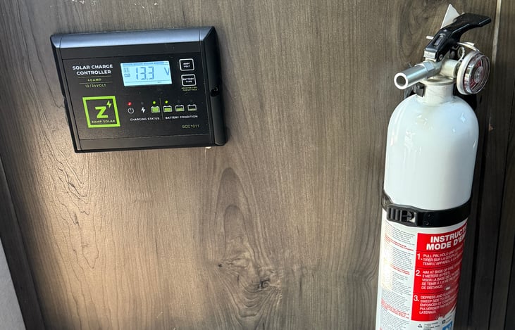 Solar and fire extinguishers.