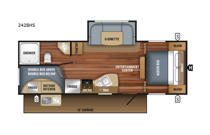 Representative floor plan provided by a trusted RVshare partner.