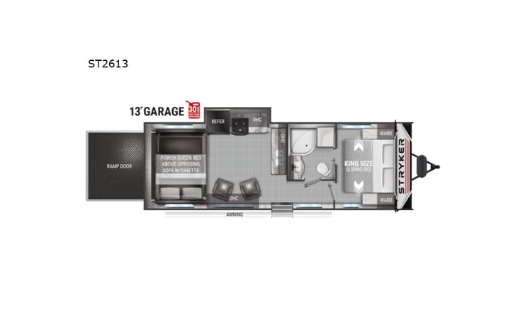 Representative floor plan provided by a trusted RVshare partner.