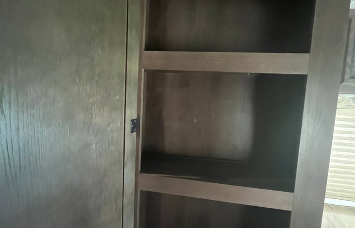 Deep pantry shelving.