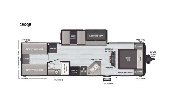 Representative floor plan provided by a trusted RVshare partner.