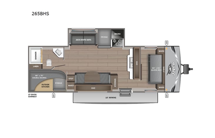 Representative floor plan provided by a trusted RVshare partner.