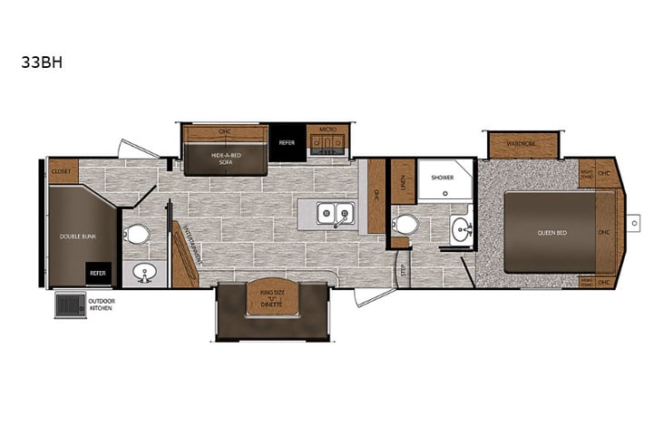 Representative floor plan provided by a trusted RVshare partner.