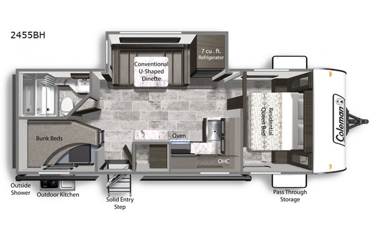 Representative floor plan provided by a trusted RVshare partner.