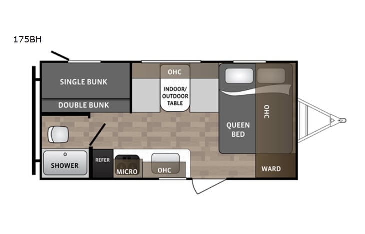 Representative floor plan provided by a trusted RVshare partner.