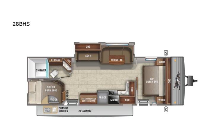 Representative floor plan provided by a trusted RVshare partner.