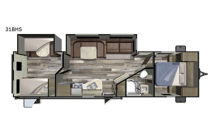 Representative floor plan provided by a trusted RVshare partner.