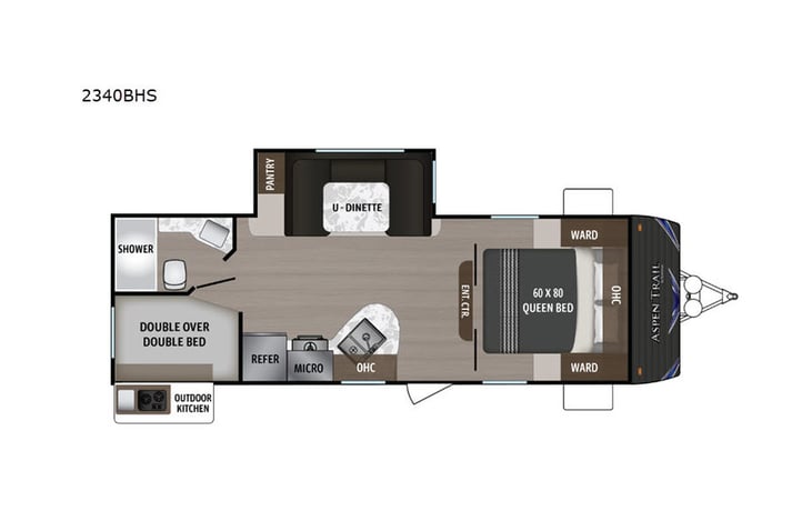 Representative floor plan provided by a trusted RVshare partner.