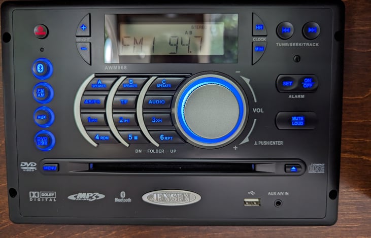 AM/FM CD/DVD player with Bluetooth and Aux.
