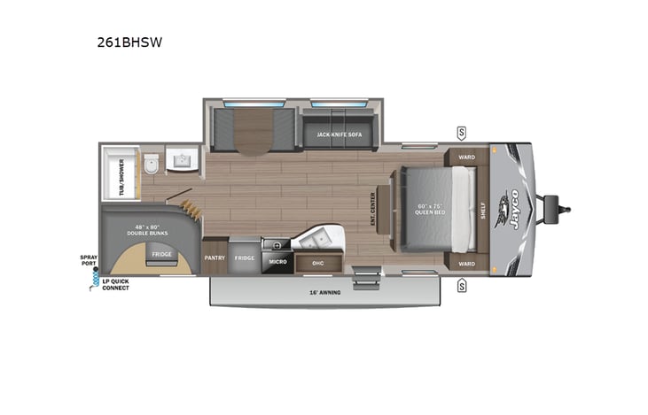Representative floor plan provided by a trusted RVshare partner.
