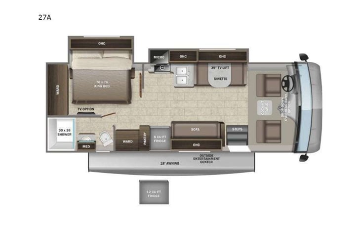 Representative floor plan provided by a trusted RVshare partner.