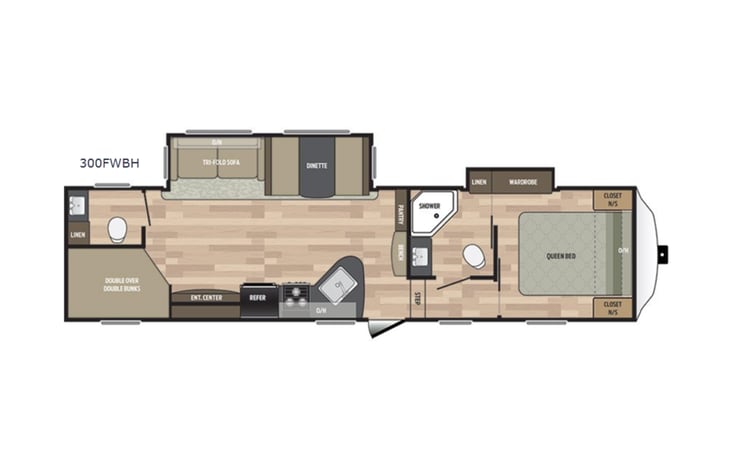 Representative floor plan provided by a trusted RVshare partner.