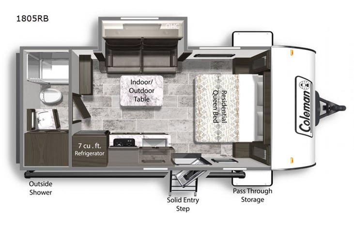 Representative floor plan provided by a trusted RVshare partner.