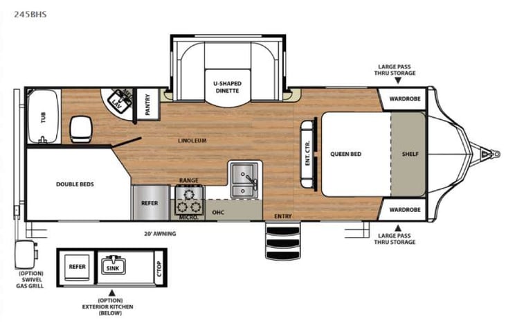 Representative floor plan provided by a trusted RVshare partner.