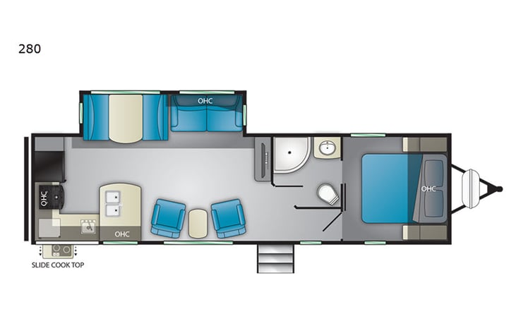 Representative floor plan provided by a trusted RVshare partner.
