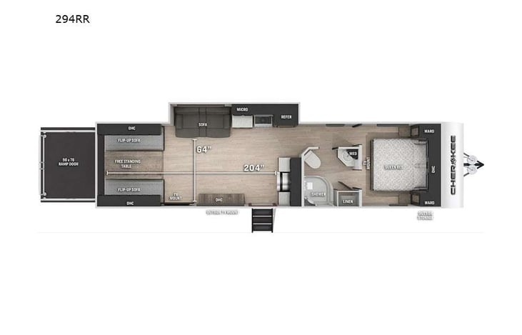 Representative floor plan provided by a trusted RVshare partner.