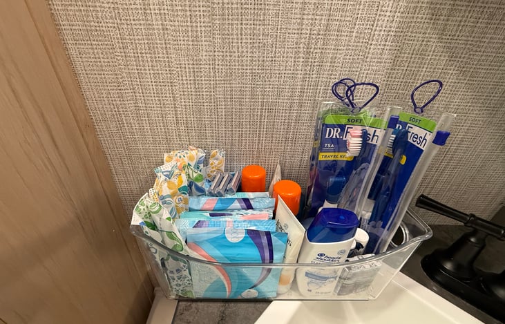 Extra toiletries available just in case you forget anything.