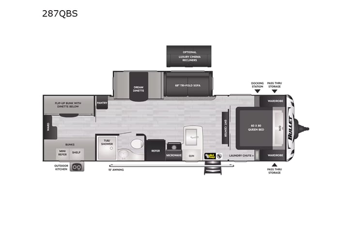 Representative floor plan provided by a trusted RVshare partner.