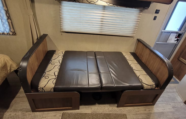 Kitchen table folded down.