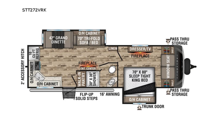 Representative floor plan provided by a trusted RVshare partner.