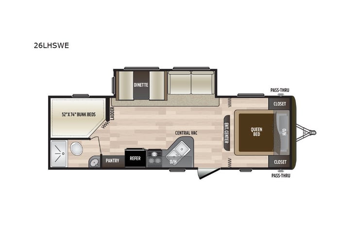 Representative floor plan provided by a trusted RVshare partner.